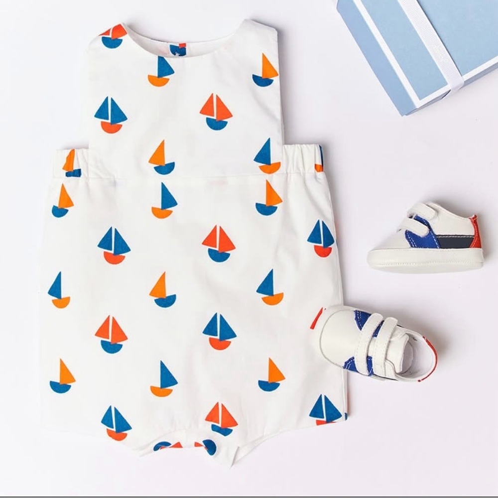 Jacadi Baby Unisex Sailboat Romper - Size 12M - Picture 13 of 16
